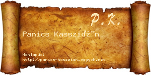 Panics Kasszián névjegykártya